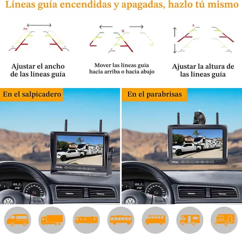 Vista 4 de Cámara de respaldo para RV inalámbrica plug and play: precableada para sistema Furrion, cámara de visión trasera de gran angular, grabación, visión