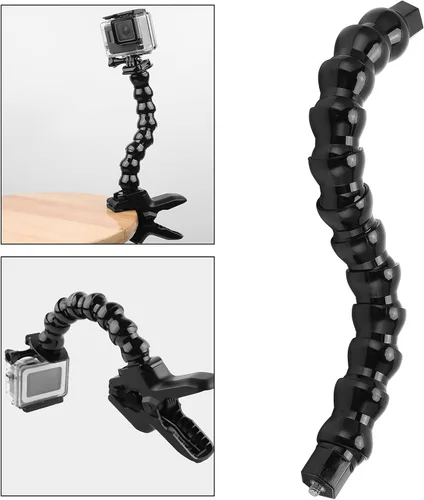 Vista 4 de Fydun Soporte flexible de brazo de 12 secciones, abrazadera de flexión de mordazas monopod con tornillo de 1/4 pulgadas para montar a caballo