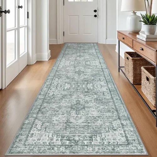 Vista 38 de SIILOOM Alfombra lavable de 2 x 3 pies, alfombra suave color taupe ceniza para entrada, tapete antideslizante para puerta de interior, tapete