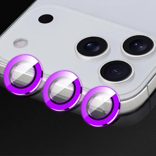 Vista 45 de Compatible con iPhone 11 Pro/11Pro Max/12 Pro Luminous Camera Lens Protector Ultra Thin Película de vidrio templado Protector de pantalla de cámara