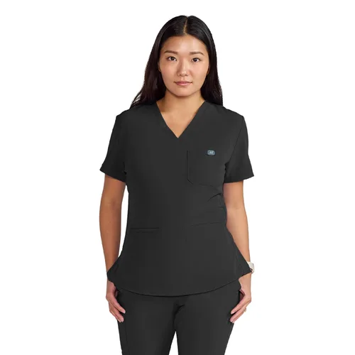 Vista 25 de Medline Lexington AVE - Camiseta médica para mujer, color morado real, talla M, cada una Negro