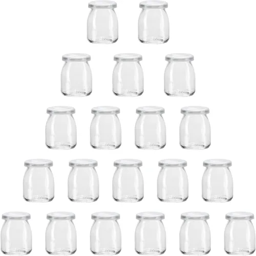 Vista 9 de Tarros pequeños de yogur, tarros de vidrio transparente de 4 onzas con tapas, recipiente de yogur de vidrio con tapas (PE), tarro de pudín