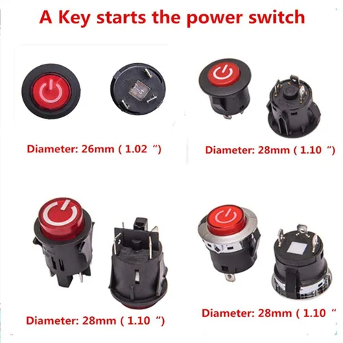 Vista 3 de weelye Una llave inicia el botón de interruptor de encendido Interruptor de botón de arranque Accesorio para auto eléctrico de niños con ruedas