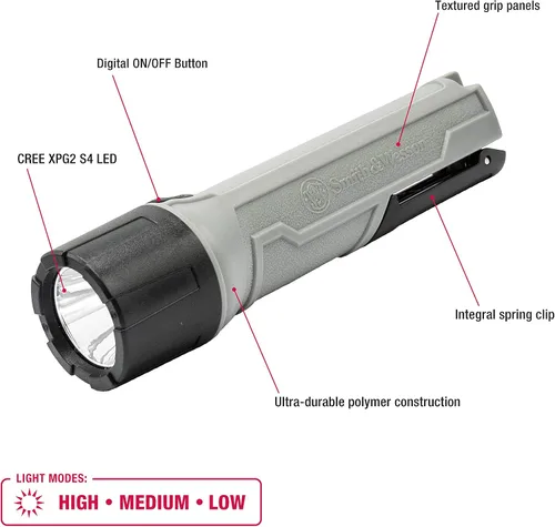 Vista 2 de Smith & Wesson Night Guard Pro Series Linternas con 3 modos, clip de resorte, construcción impermeable y retención de memoria para supervivencia