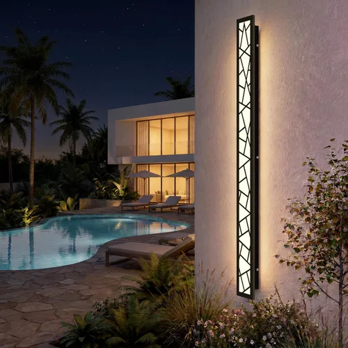Vista 13 de Luces de Pared al Aire Libre 30cm Apliques de Pared Modernos LED Apliques de Pared Largos Luz de Porche Frontal Negra Impermeable Luz de Pared LED
