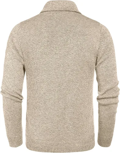 Vista 2 de COOFANDY Suéter de moda con cuello Shwal para hombre, suéter de punto trenzado ajustado con botón