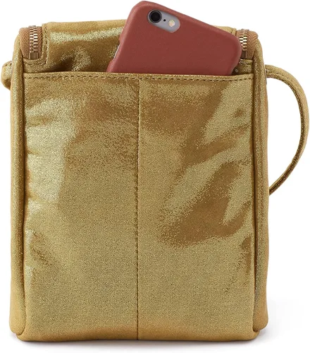 Vista 4 de HOBO Bolso elegante de helecho para mujer, estructura de cuero con cierre de cremallera superior, interior forrado impreso y bolsa de correa cruzada