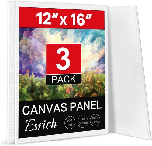 Vista 15 de ESRICH Tableros de lona para pintura, paquete de 15 lienzos de 4 x 4, 100% algodón, pequeños lienzos imprimados sin ácidos, mini paneles de lienzo