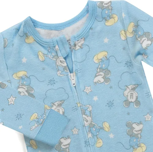 Vista 5 de Disney Paquete de 2 mamelucos con cremallera para bebé, Mickey y Minnie Mouse, Rey León, Dálmatas, pijamas para niñas recién nacidas y niños