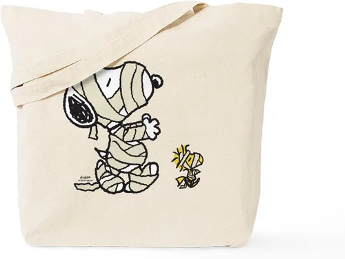 Vista 14 de CafePress Snoopy Un verdadero manjar Bolso de compras reutilizable de lona natural color beige