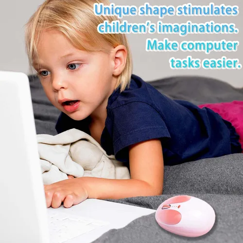 Vista 3 de Ratón Bluetooth inalámbrico, bonito diseño de orejas de conejo, doble modo recargable, silencioso, portátil, ergonómico, 1600 DPI, kawaii cómodo