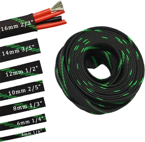Vista 19 de Funda de cable de alambre expandible PET de 30 pies (1/2 pulgada, negro)