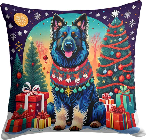 Vista 25 de Caroline's Treasures DAC1082PW1414 Affenpinscher - Almohada decorativa de tela navideña, lavable a máquina, para interiores y exteriores, para sofá