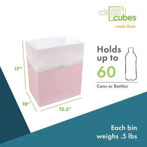 Vista 3 de Clean Cubes Botes de basura emergentes desechables de 13 galones (paquete de 3, multi-forro) con bolsas ajustadas – Contenedores plegables de basura