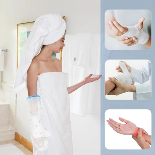 Vista 7 de Funda impermeable para brazo adulto, protector de brazo para ducha, funda de ducha para bolsa de fundición de brazo, cubierta de brazo para ducha