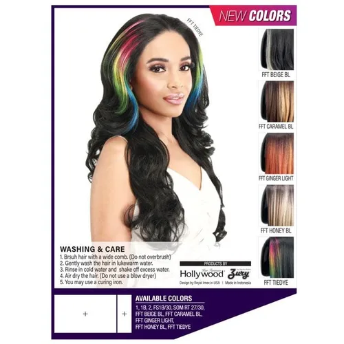 Vista 4 de Zury Sis - Peluca de mezcla de cabello humano 13x4 HD con encaje frontal - PM-FP LACE - NADIA (color: 1 negro azabache)