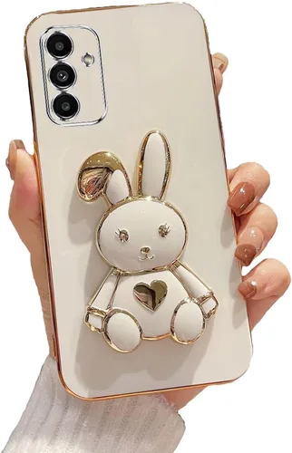 Vista 35 de Funda con soporte de conejo de corazón para Samsung Galaxy A10, cubierta protectora de TPU suave galvanizada a prueba de golpes con bonito soporte