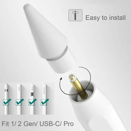 Vista 2 de Puntas de repuesto para Apple Pencil USB-C/punta de 1ª generación/2ª generación (paquete de 12)