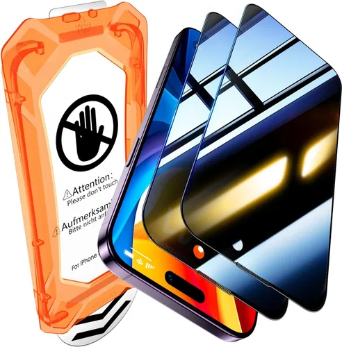 Vista 10 de UniqueMe - Protector de pantalla con filtro de privacidad para iPhone 12 Pro Max - [Resistente a roturas de grado militar y dureza 9H+] Protector