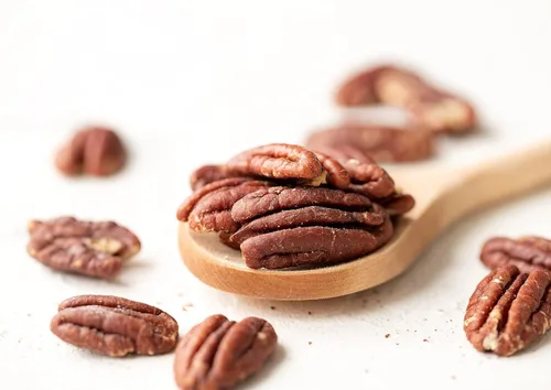Vista 4 de Food to Live - Mitades de nueces tostadas secas con sal del Himalaya, 4 onzas - Nueces de pecana ligeramente saladas tostadas al horno, buena fuente