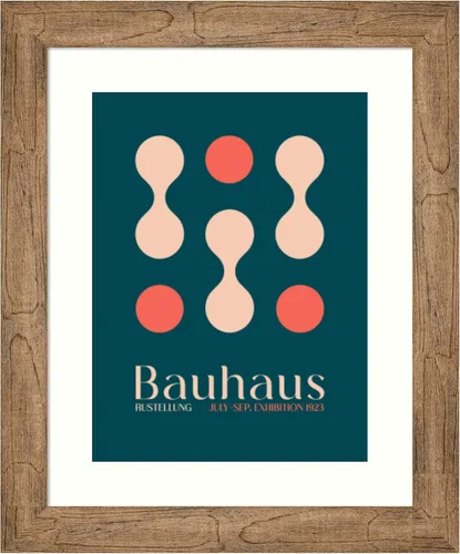 Vista 9 de Amanti Art Framed Wall Art Print 23x19 Bauhaus Blue Clubs by Emel Tunaboylu, Abstract Wall Art, Mid Century Modern Decor, Small Poster Painting