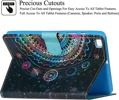 Vista 4 de REASUN Funda para Galaxy Tab A7 Lite de 8.7 pulgadas 2021, cubierta de piel sintética con ranuras para tarjetas, soporte multiángulo, funda