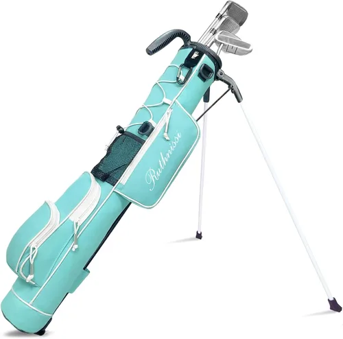 Vista 2 de Bolsa de golf ligera y fácil de transportar con correa acolchada, bolsa de golf duradera para hombres y mujeres