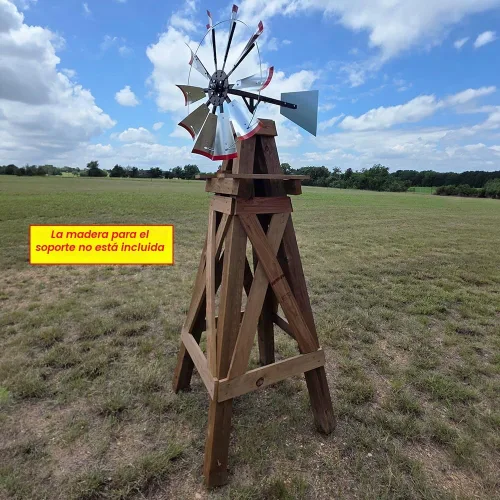 Vista 3 de Cabezal de molino de viento de 30 pulgadas con cola lisa e instrucciones para construir un molino de viento de 8 pies de alto