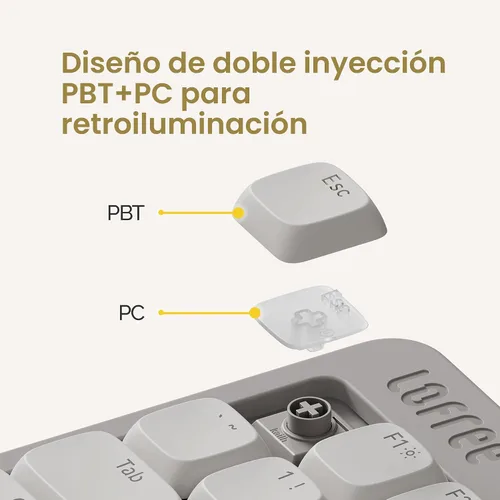 Vista 3 de Flow Lite - Teclado mecánico de perfil bajo de 84 teclas, teclado inalámbrico recargable 75% intercambiable con receptor 2.4G, Bluetooth y conexión