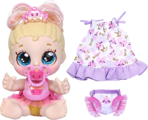 Vista 5 de Kindi Kids Aromática Sisters Pawsome Royal Family - Muñeca de Juego Preescolar de 10": Tiara Sparkles, Baby Kindi de 6.5": Teenie Tiara, y Kindi