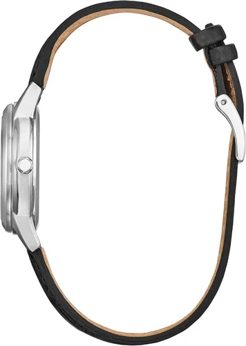 Vista 2 de CITIZEN Reloj clásico Eco-Drive con correa de cuero para mujer con fecha de 3 manecillas