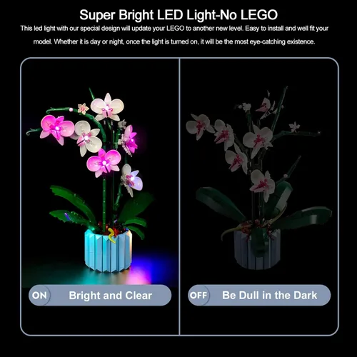 Vista 5 de BrickBling Solo Luz, Compatible con Lego 10311 Orquídea, Kit de Iluminación LED Compatible con Orquídea 10311 (Solo Luces, No Viene con Modelo)