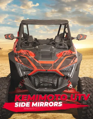 Vista 5 de KEMIMOTO UTV Espejos Retrovisores Laterales se Ajustan a Barra Antivuelco de 1.75-2", Compatible con Polaris RZR 800 900 1000 XP Turbo Pioneer Rhino