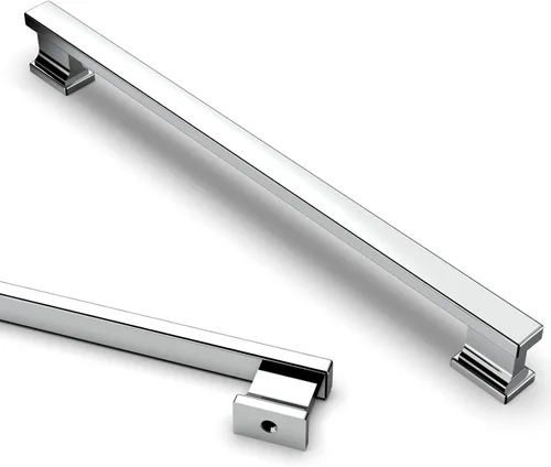 Vista 13 de Asidrama - Paquete de 6 manijas de gabinete de cocina color latón cepillado de 3.75 pulgadas (96mm), tiradores para gabinete, accesorios