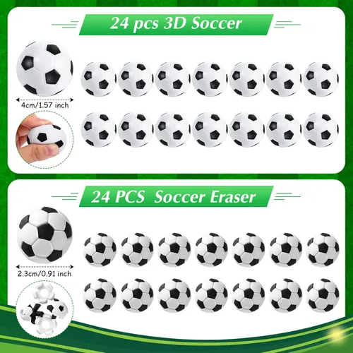 Vista 5 de Aoriher Juego de 194 piezas de recuerdos de fiesta de fútbol – Pulseras de silicona, mini pelotas hinchables de fútbol, llaveros de juguete, bolsas