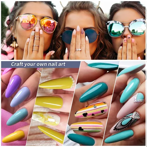 Vista 5 de Kolinsky - Brocha de uñas acrílicas 100% tamaño 8, pincel de arte de forma redonda para manicura profesional de uñas (#8, dorado)
