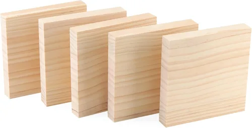 Vista 6 de LEXININ 10 bloques de tallado de madera de 6 x 6 x 1 pulgadas, bloques de madera, bloques de tala sin terminar para manualidades, proyectos