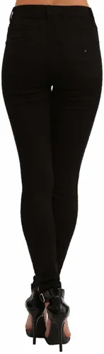 Vista 3 de Vibrant Jeans ajustados elásticos para mujer, cintura alta, rasgados, hasta la rodilla, pantalones de mezclilla casuales