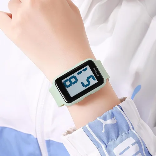 Vista 8 de Reloj digital LED para hombre, simple atmosférico, rectangular, deportivo, impermeable, luminoso, para exteriores