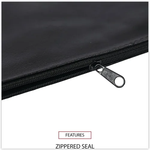 Vista 7 de Universal Carterasestuches con cremallera, cuero sintético Pu, 11 x 6, negro, paquete de 2