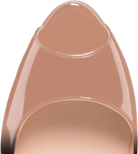 Vista 4 de Eldof Zapatos de tacón medio para mujer con puntera abierta, tacón clásico, tacón de aguja