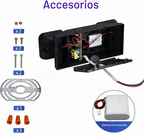 Vista 4 de GZRUIYANG Luces de emergencia con batería de respaldo, accesorios de iluminación de emergencia comerciales LED de dos cabezales ajustables Negro