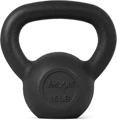 Vista 15 de Yes4All Pesa rusa de hierro fundido, pesas rusas para entrenamiento de fuerza 5-80 libras (5, 10, 15, 20, 25, 30, 35, 40, 45, 50, 60, 70, 80 libras)