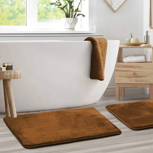 Vista 15 de Clara Clark Alfombra de Baño 24" x 17" - Alfombras de Baño, Tapete de Baño de Espuma Viscoelástica, Afelpado, Acogedor, Ultra Suave, Antideslizante