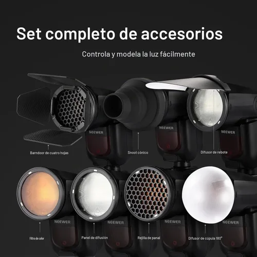 Vista 2 de NEEWER CRM2 Kit de accesorios magnéticos para flash de cabeza redonda