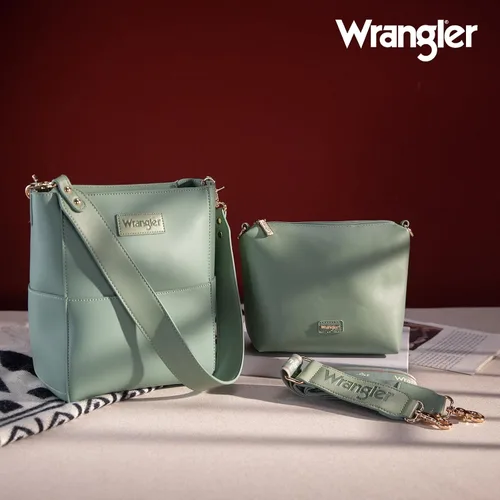 Vista 2 de Wrangler - Bolso bandolera para mujer con inserto organizador, Verde (Pixie green)