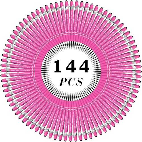 Vista 144 de Bolígrafos personalizados a granel con punta de lápiz capacitivo, 12 bolígrafos personalizados con logotipo de mensaje con nombre, bolígrafos