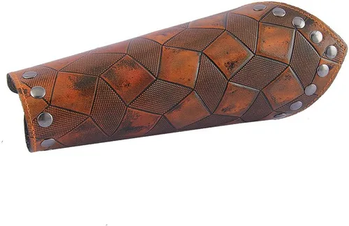 Vista 6 de Pulsera de cuero con guantelete medieval, muñequeras vikingas, guardias de tiro con arco, brazaletes de brazo ancho para mujeres y hombres, 2