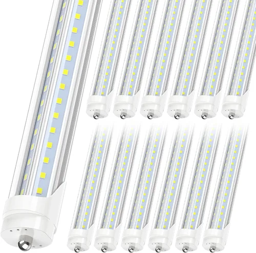 Vista 11 de JESLED Tubo de luz LED T8/T10/T12 de 8 pies, base FA8 de un solo pasador, 50W 6000LM 5000K luz blanca diurna, bombilla fluorescente LED