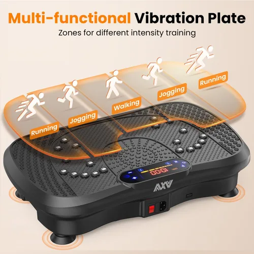 Vista 8 de AXV Placa de vibración para fitness, máquina de ejercicio, vibración, agitación, cuerpo completo, agitador, soporte vibrador, tabla para agitar